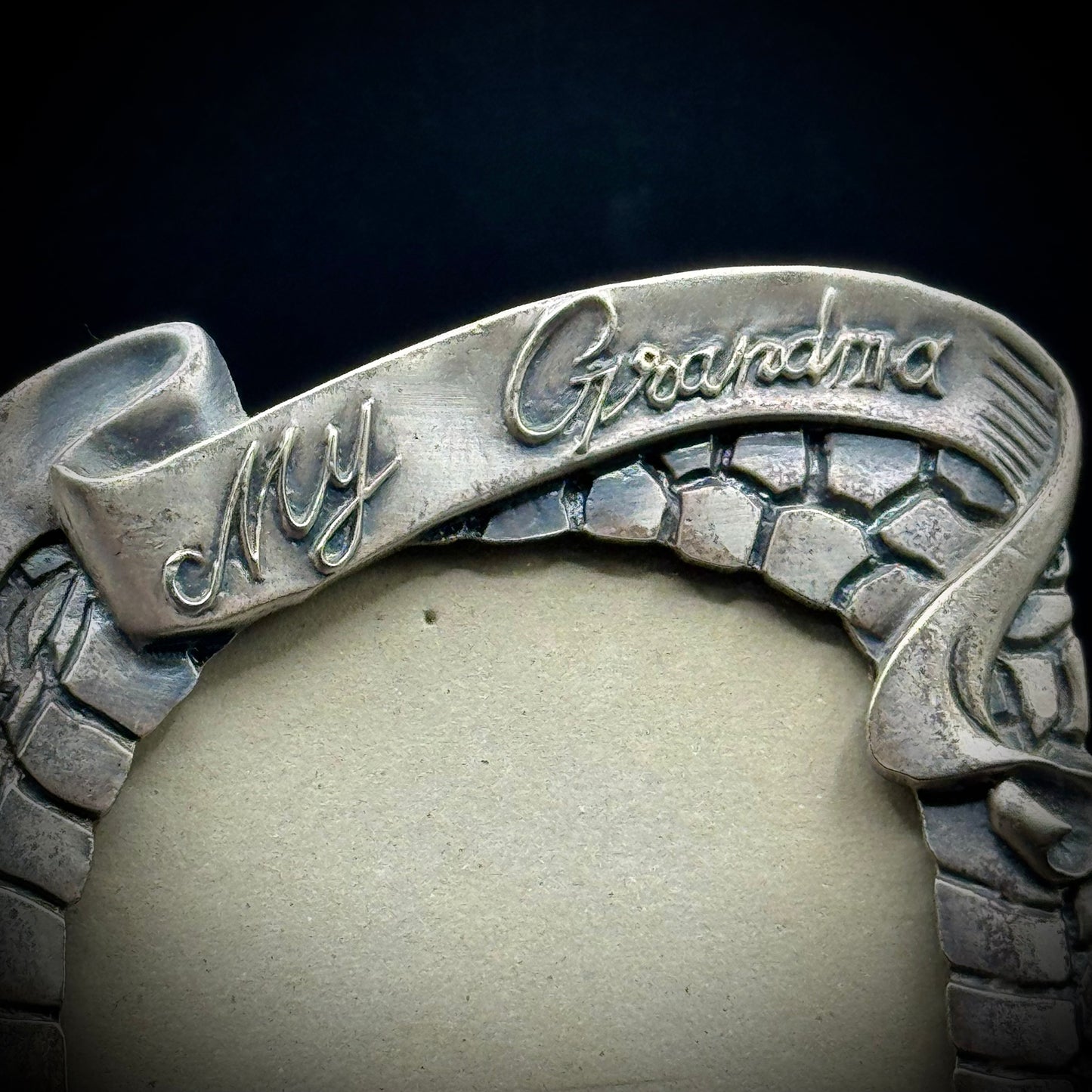 Vintage Linco Heavy Pewter Grandmother Frame