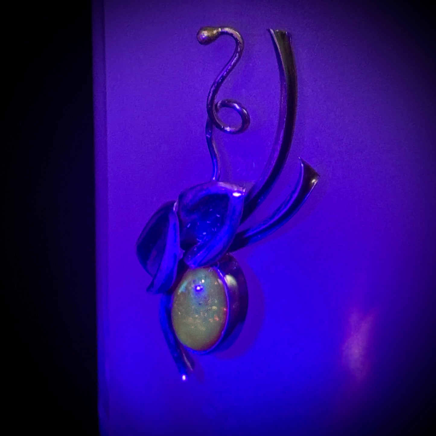 Dukat Polish Tall Glass Vase with .925 Sterling Silver & Baltic Amber