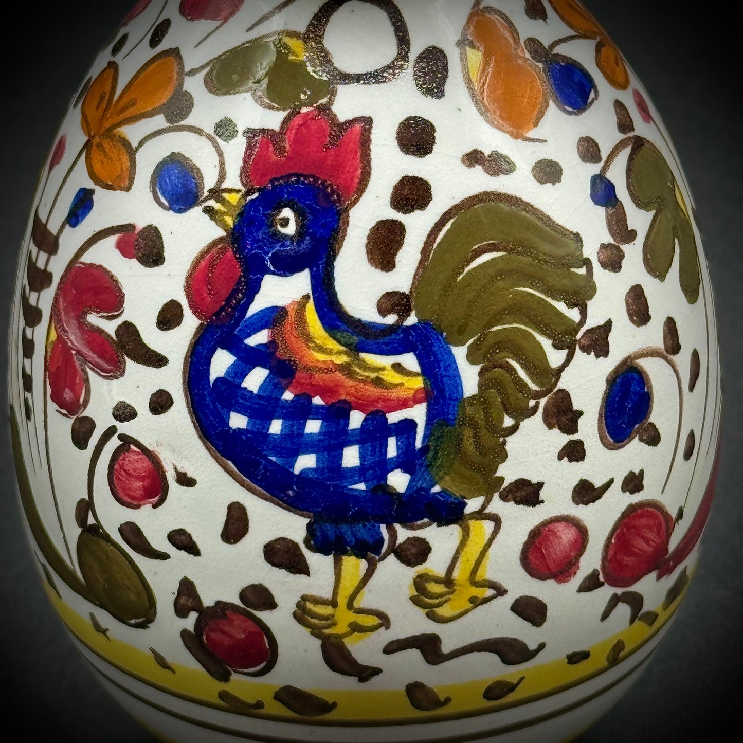 Vintage Majolica Deruta Italy Rooster Creamer