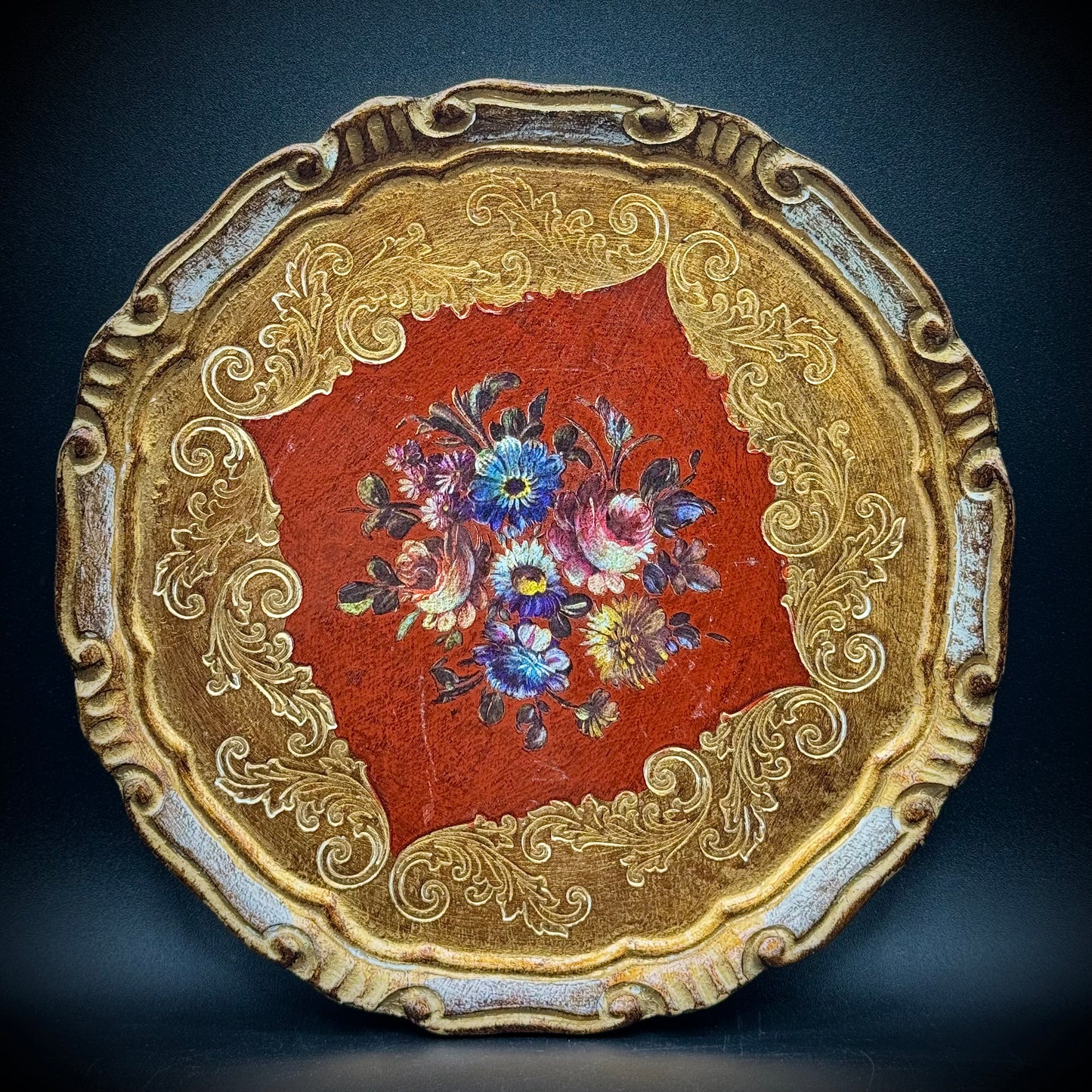 Vintage Mita Gold Gilt Florentine Tray