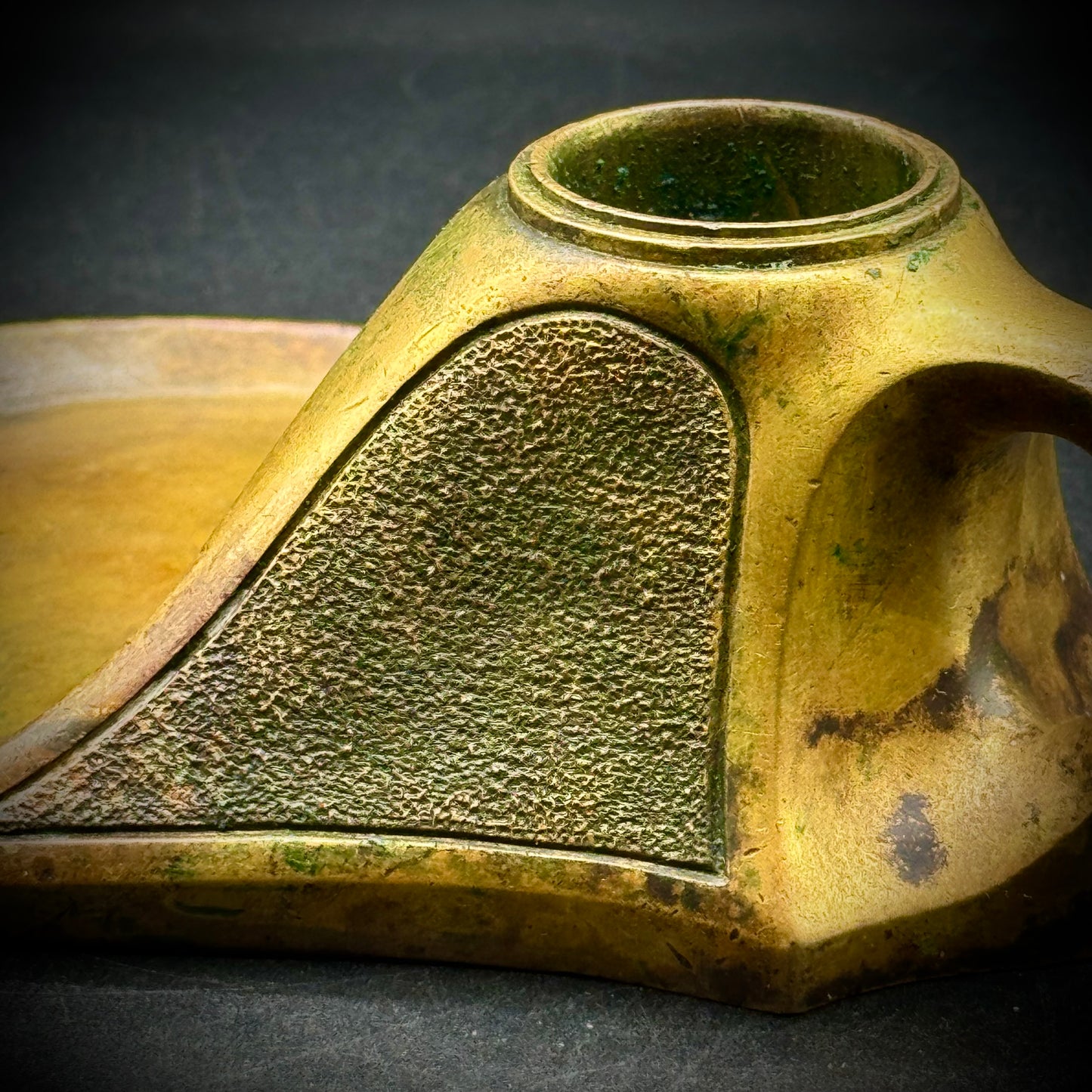 Stunning Antique Art Nouveau Bronze Ink Well with Beautiful Woman's Face