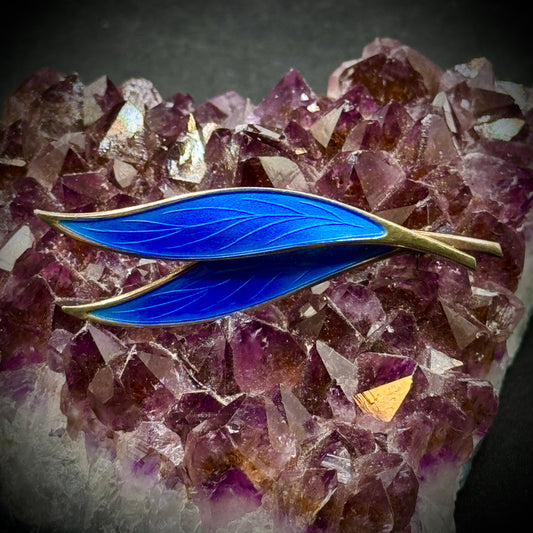 Vintage David Andersen Norway Sterling & Gold Guillocche Pin/Brooch