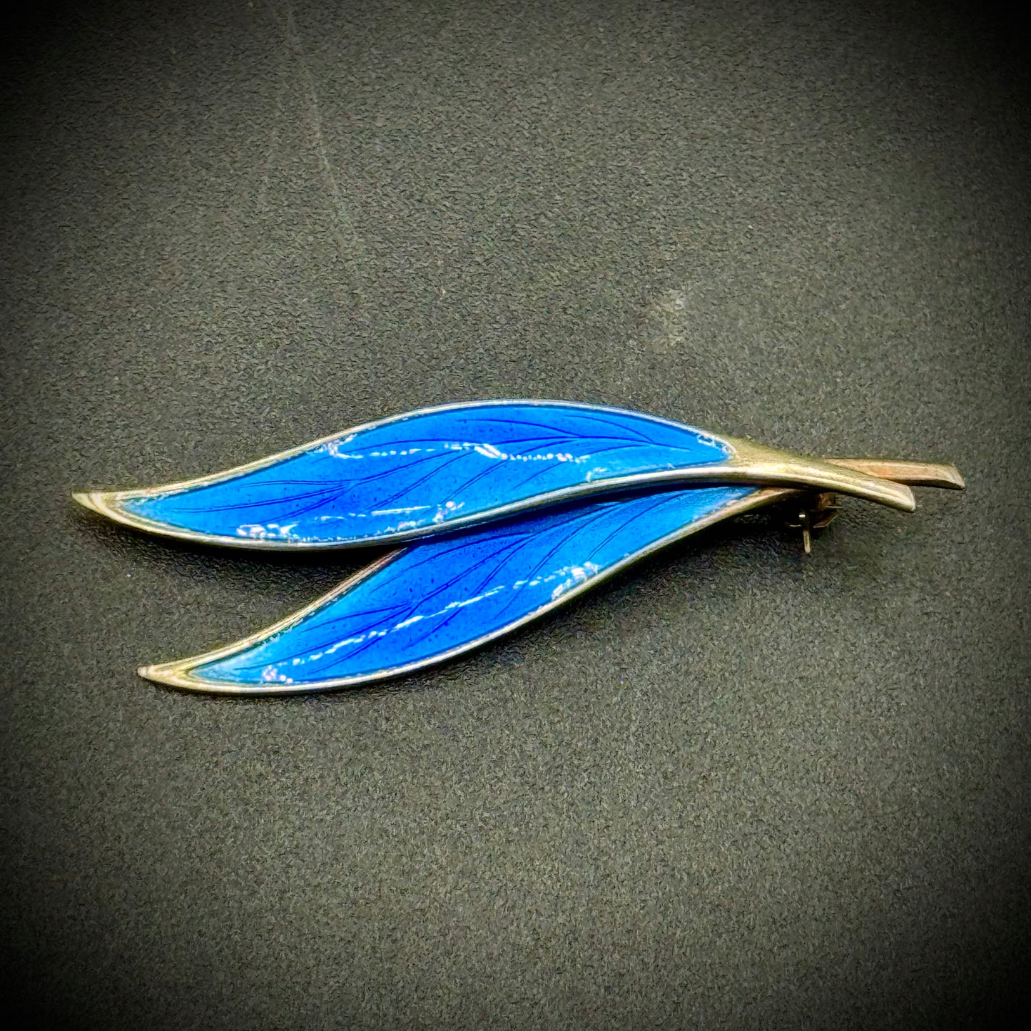 Vintage David Andersen Norway Sterling & Gold Guillocche Pin/Brooch