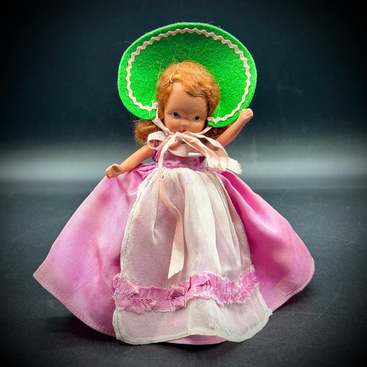 Vintage 1930s-40s Nancy Ann Storybook Doll "Girl with Green Bonnet"