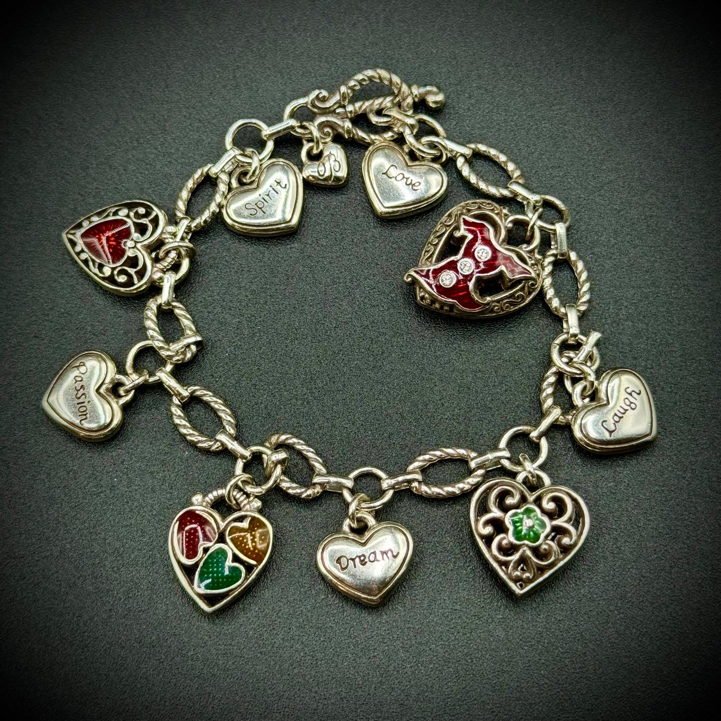 Retired Brighton "Hearts" Charm Bracelet