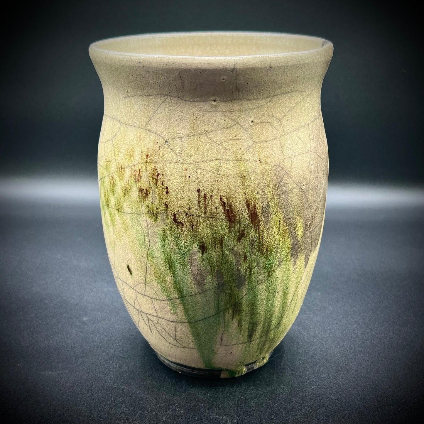 Vintage Hand Thrown Raku Artist Signed Vase