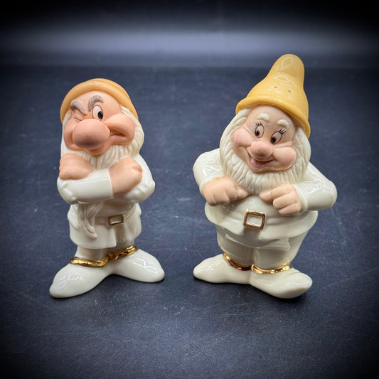 Vintage 1990s Lenox Disney "Snow White" Grumpy and Happy S&P