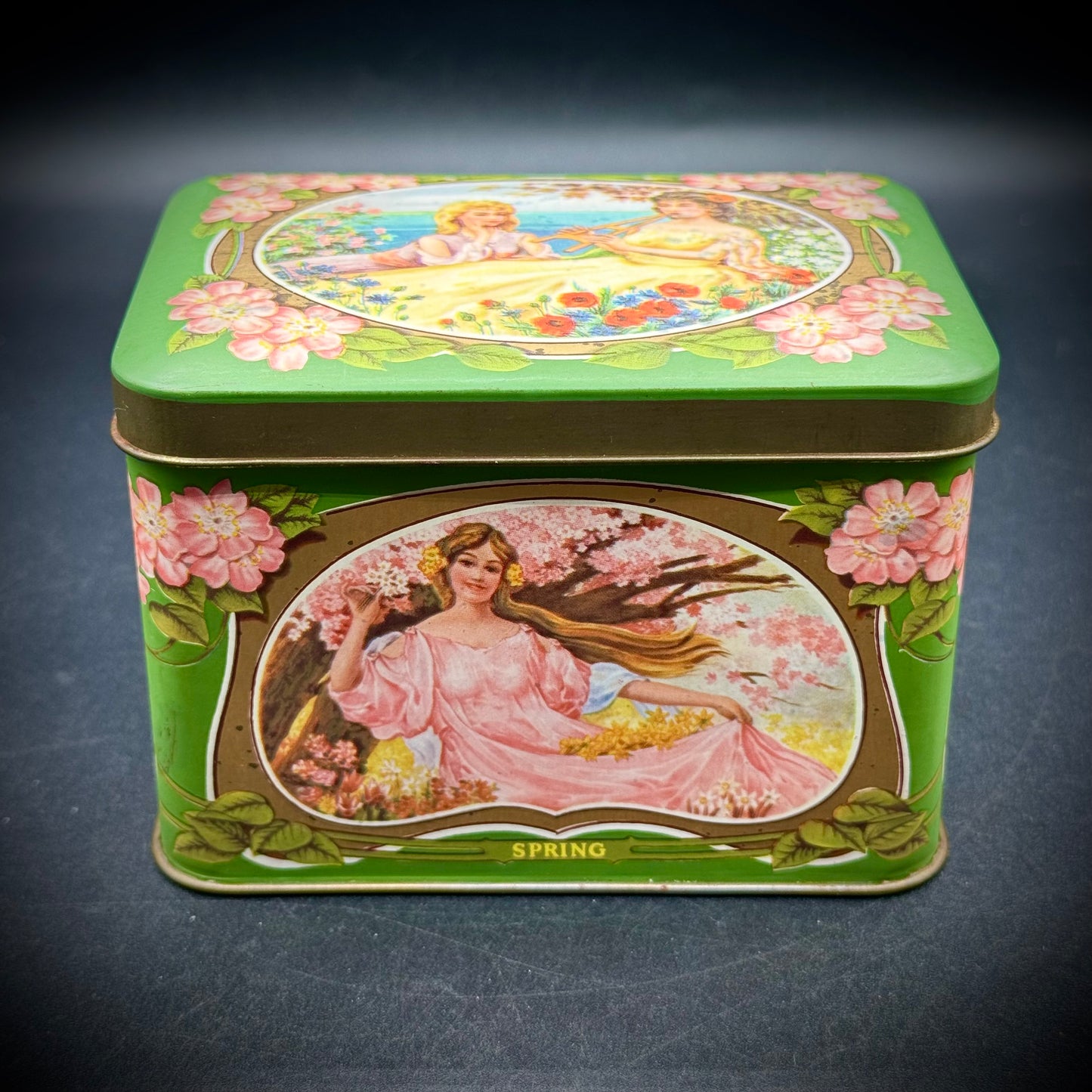 Vintage Four Seasons Metal Tin Box Made in Great Britain