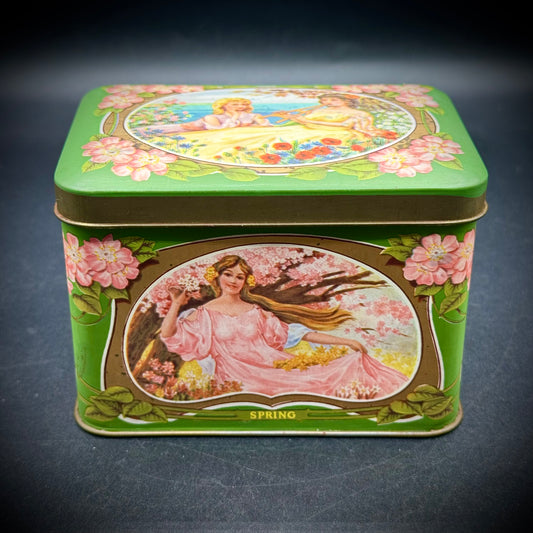 Vintage Four Seasons Metal Tin Box Made in Great Britain