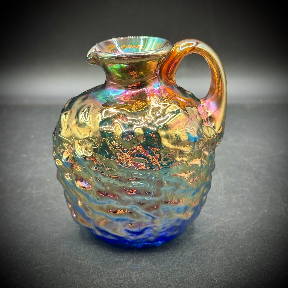 Vintage Pilgrim Carnival Art Glass Gold Nugget Pitcher