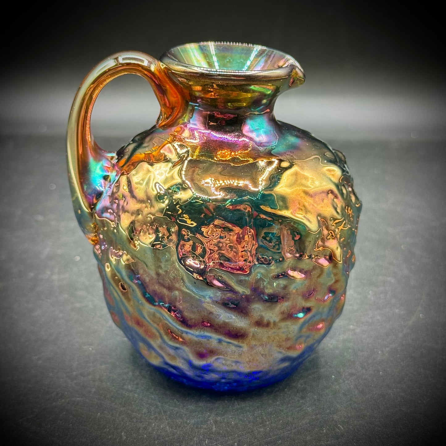 Vintage Pilgrim Carnival Art Glass Gold Nugget Pitcher