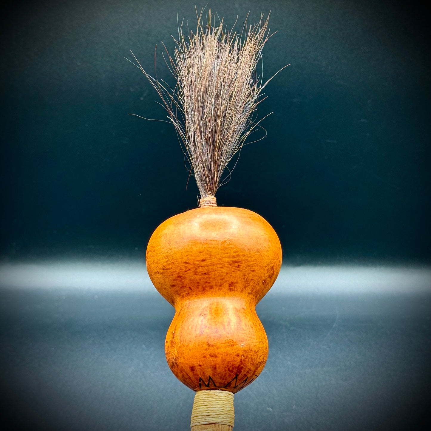 Native American Peyote Gourd Rattle with Horse Hair