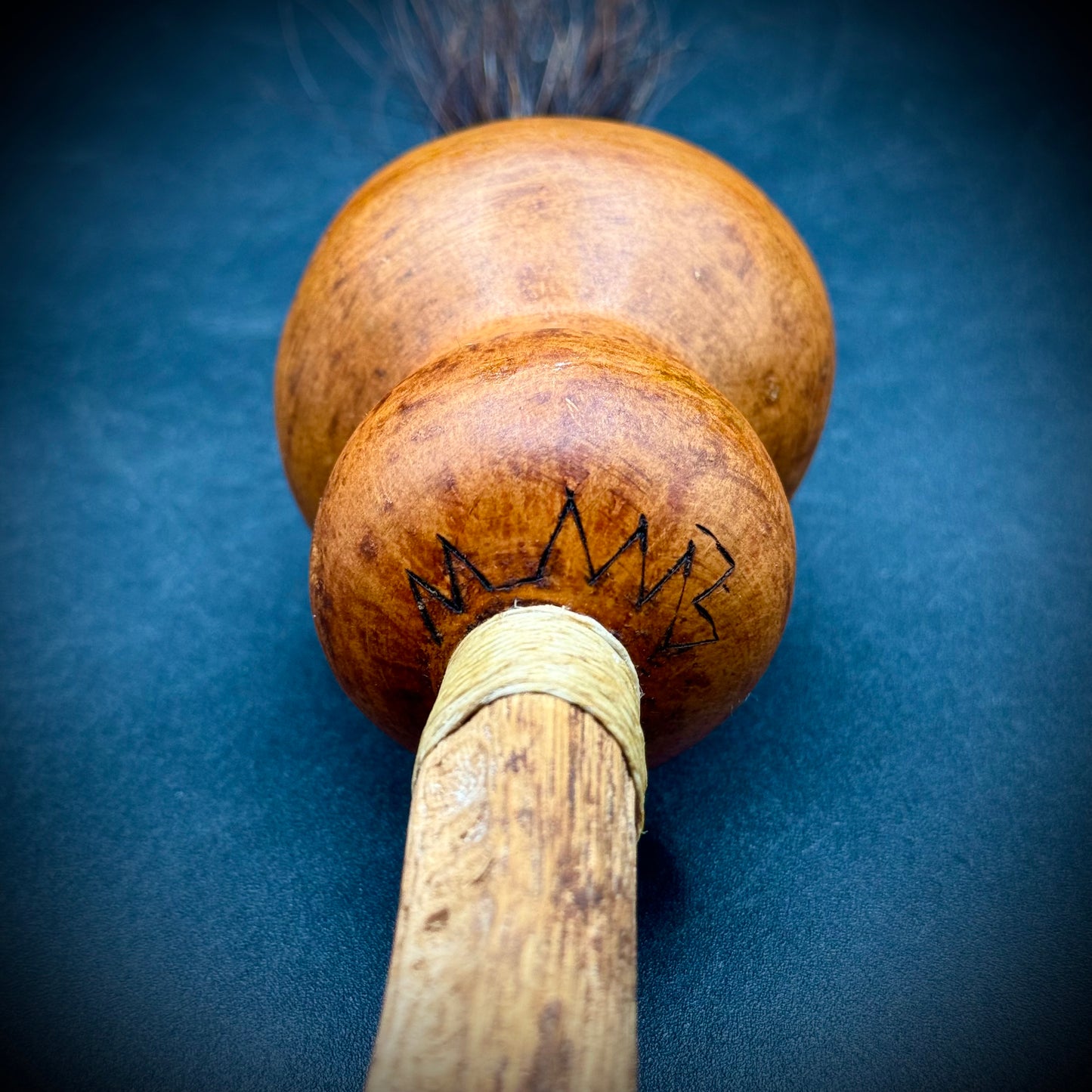 Native American Peyote Gourd Rattle with Horse Hair