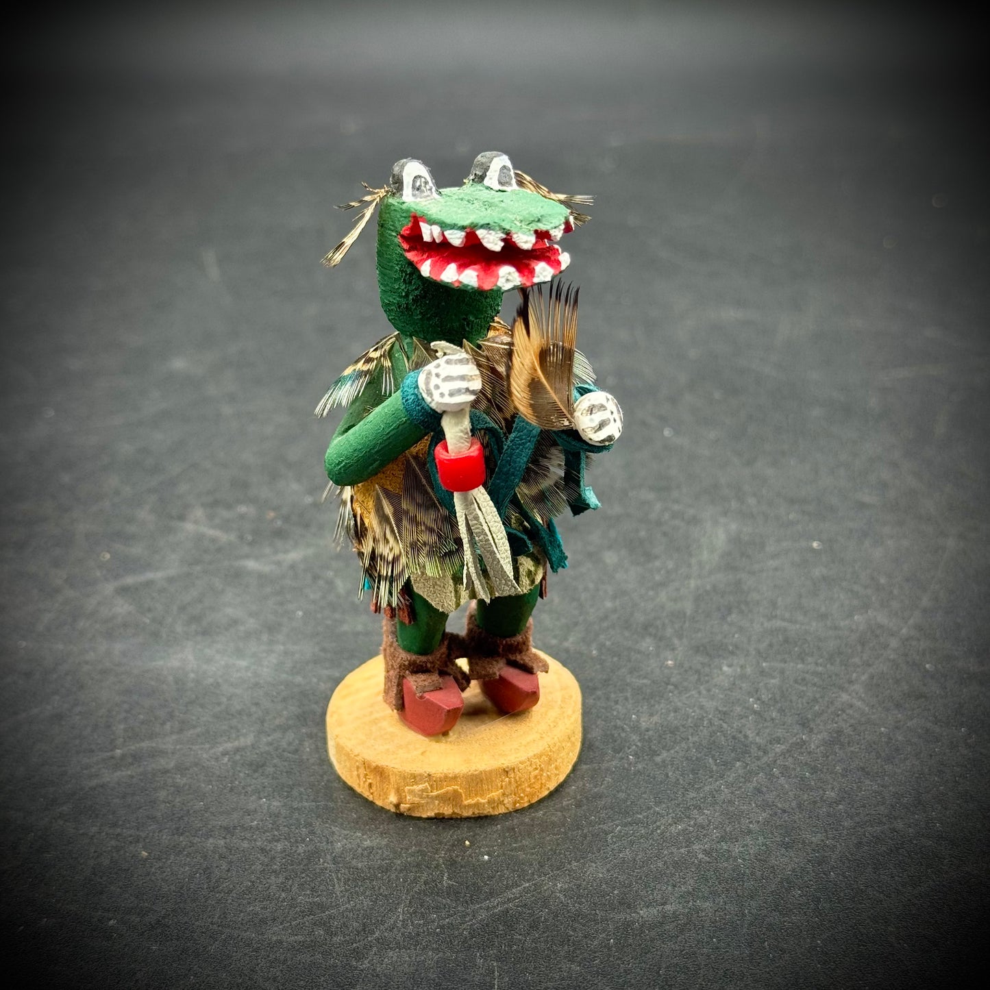 Hand Made Artist Signed Kachina Doll "Alegater"