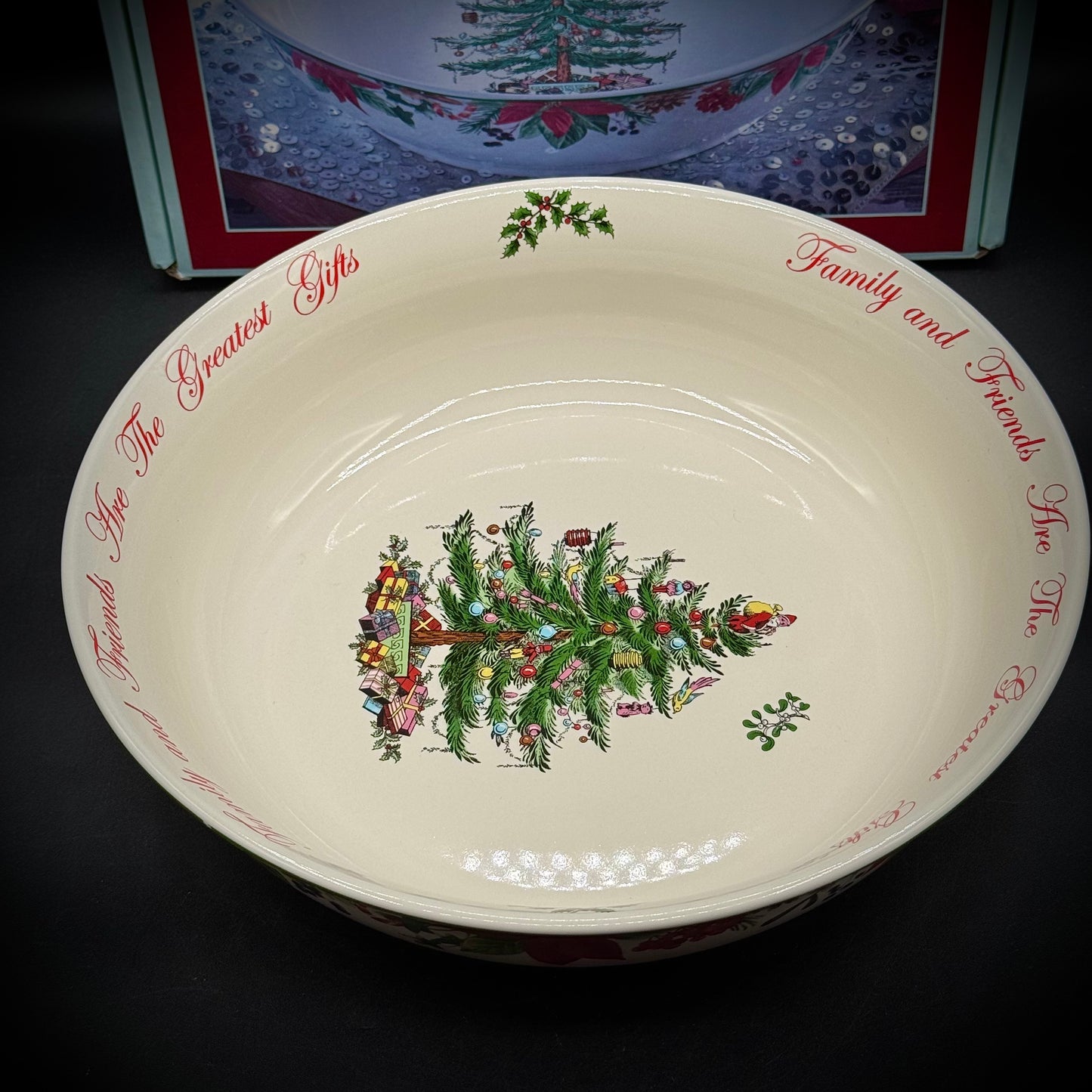 New in Box Spode Christmas Tree Large Serving Bowl