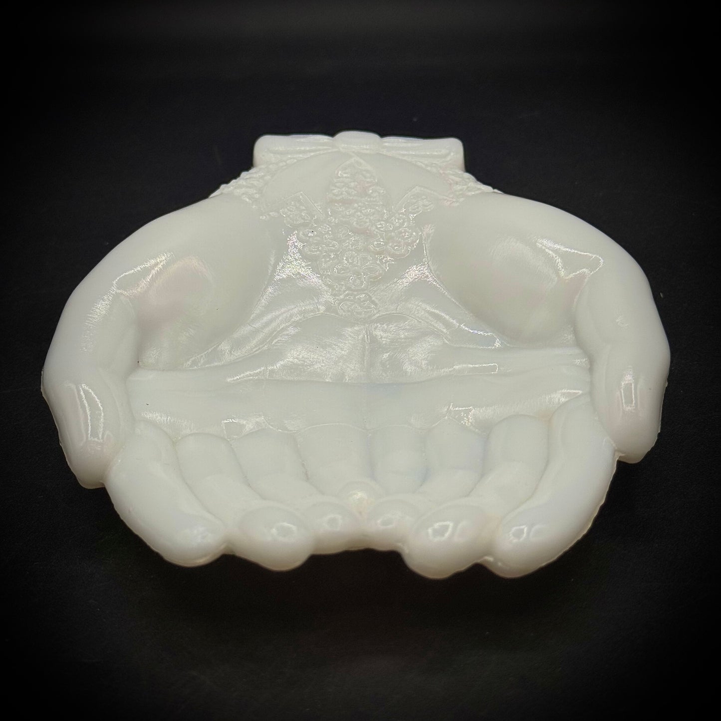 Vintage Avon Milk Glass Hands Dish
