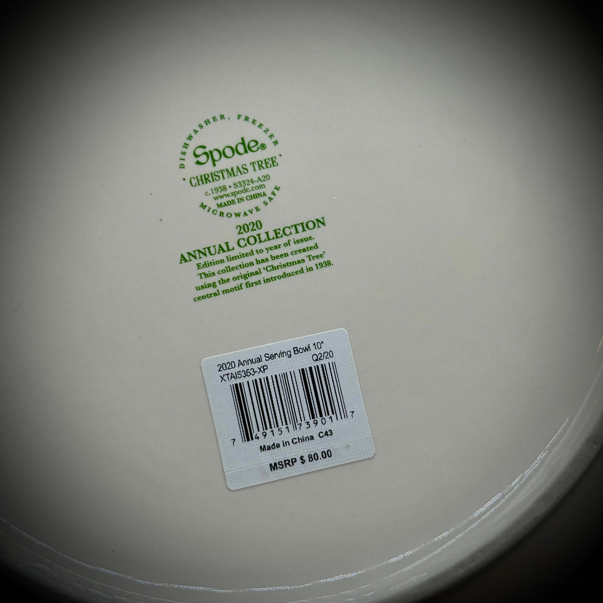 New in Box Spode Christmas Tree Large Serving Bowl