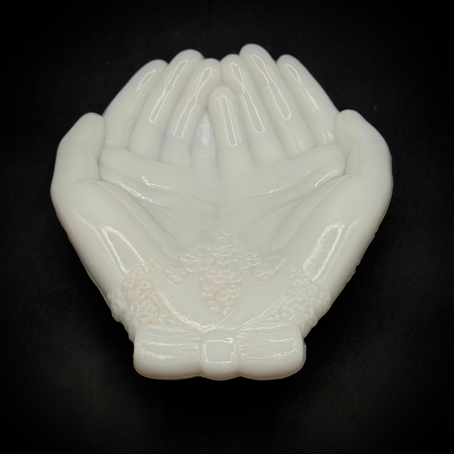 Vintage Avon Milk Glass Hands Dish