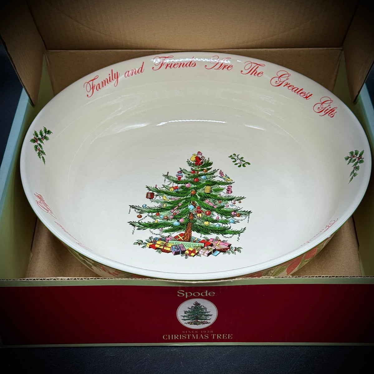 New in Box Spode Christmas Tree Large Serving Bowl