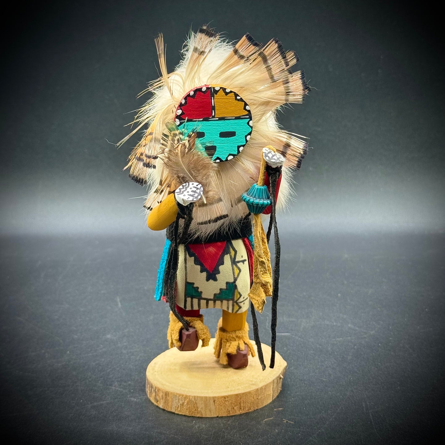 Hand Made Artist Signed Kachina Doll "Sunface"