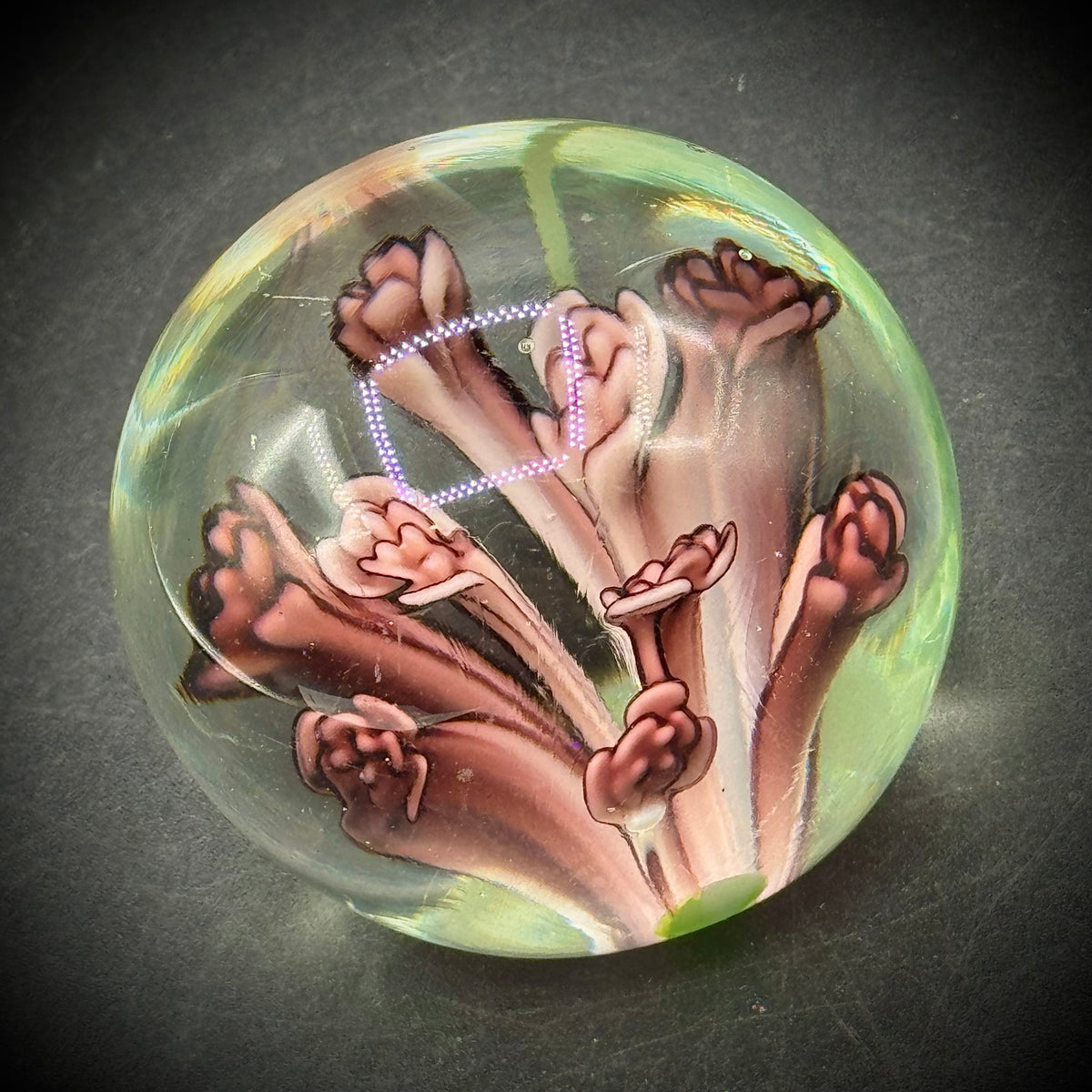 Flower Motif Glass Paperweight