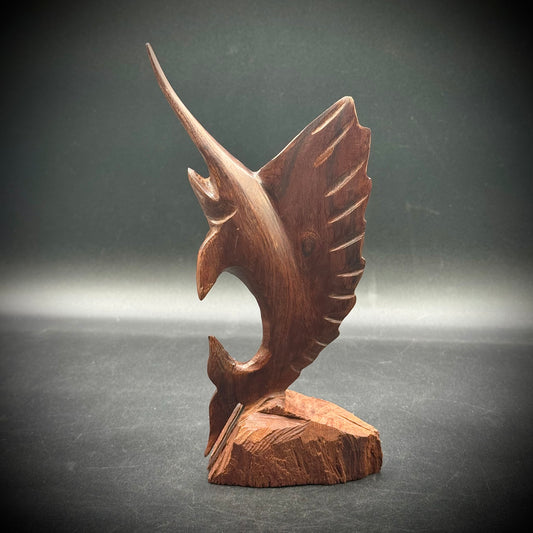 Fantastic Carved Ironwood Marlin on Base