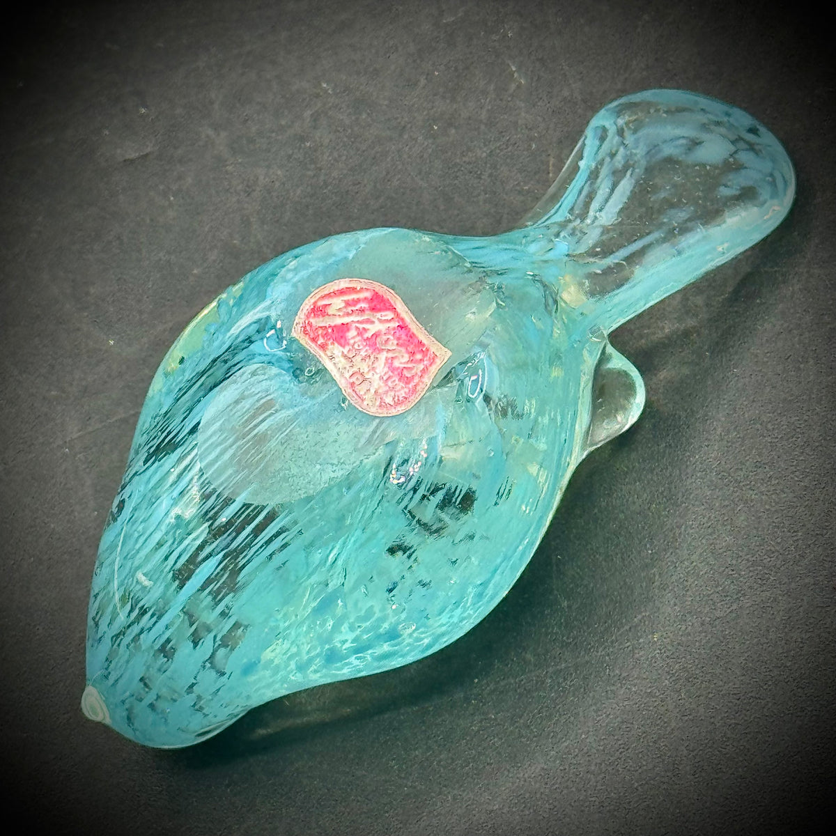 Vintage Blue Art Glass Bird with Original Lefton Label