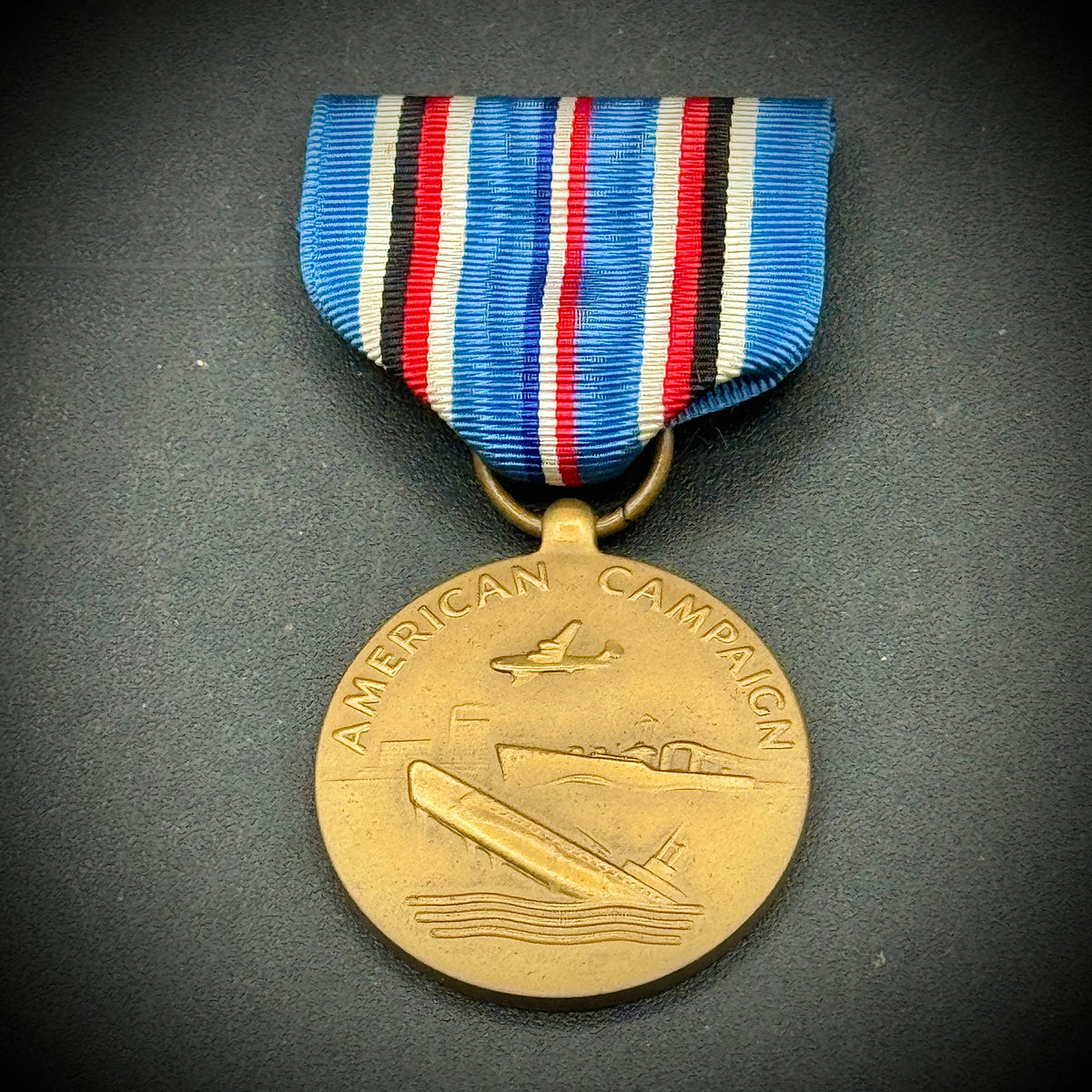 Original WWII American Campaign Victory Metal with Ribbon and Box