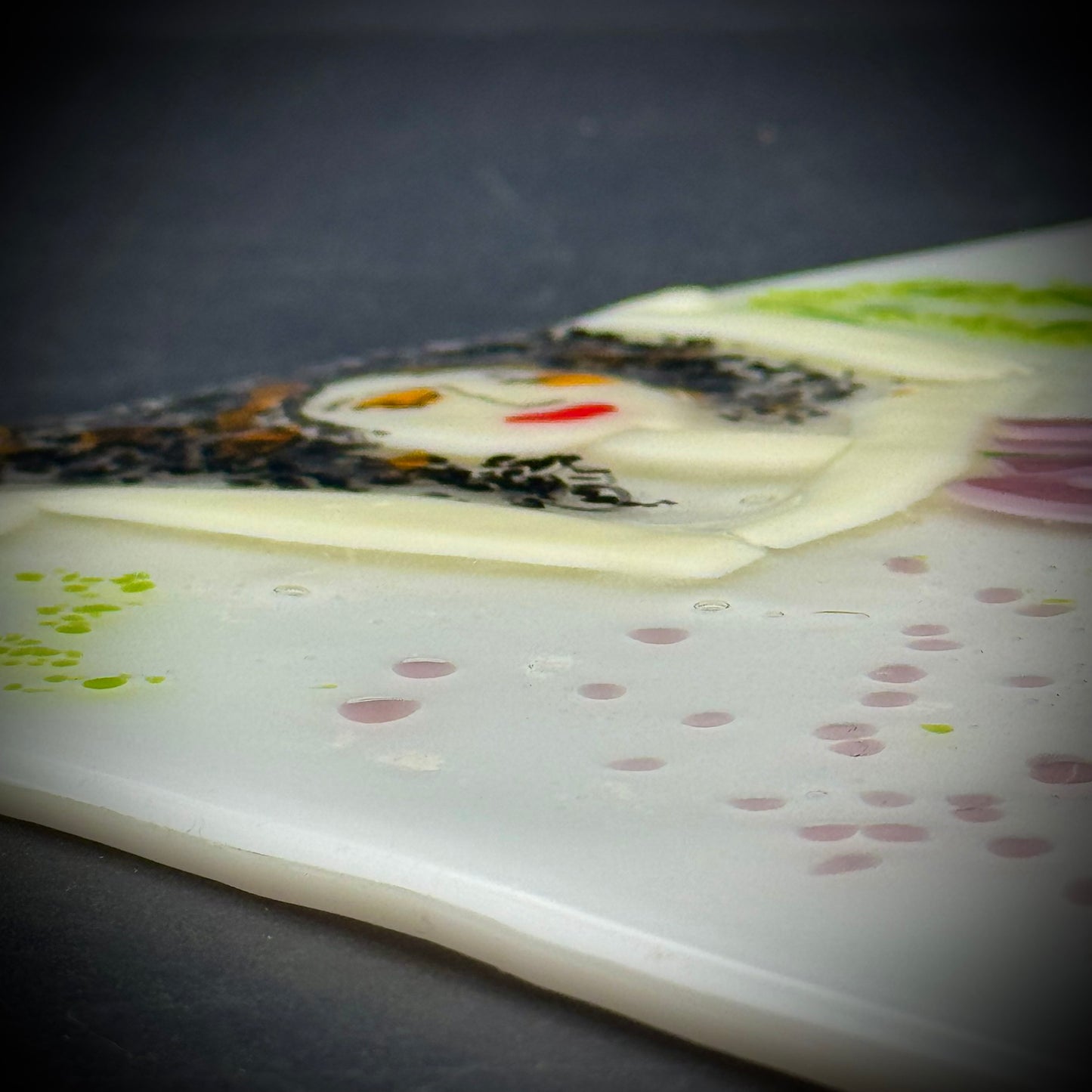 Artisan Made Fused Art Glass Dance Tile