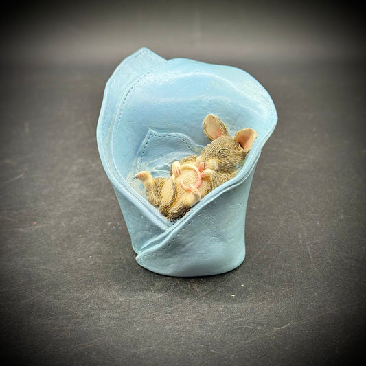 Adorable Vintage "After The Party" Mouse in Napkin Figurine