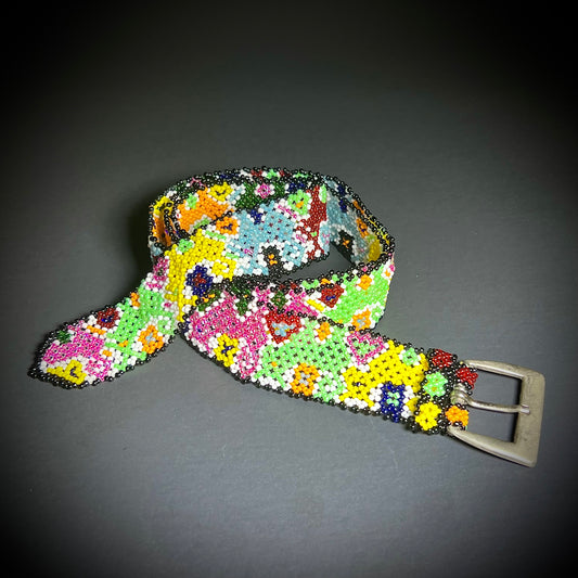 Colorful Artist Made All Bead Belt