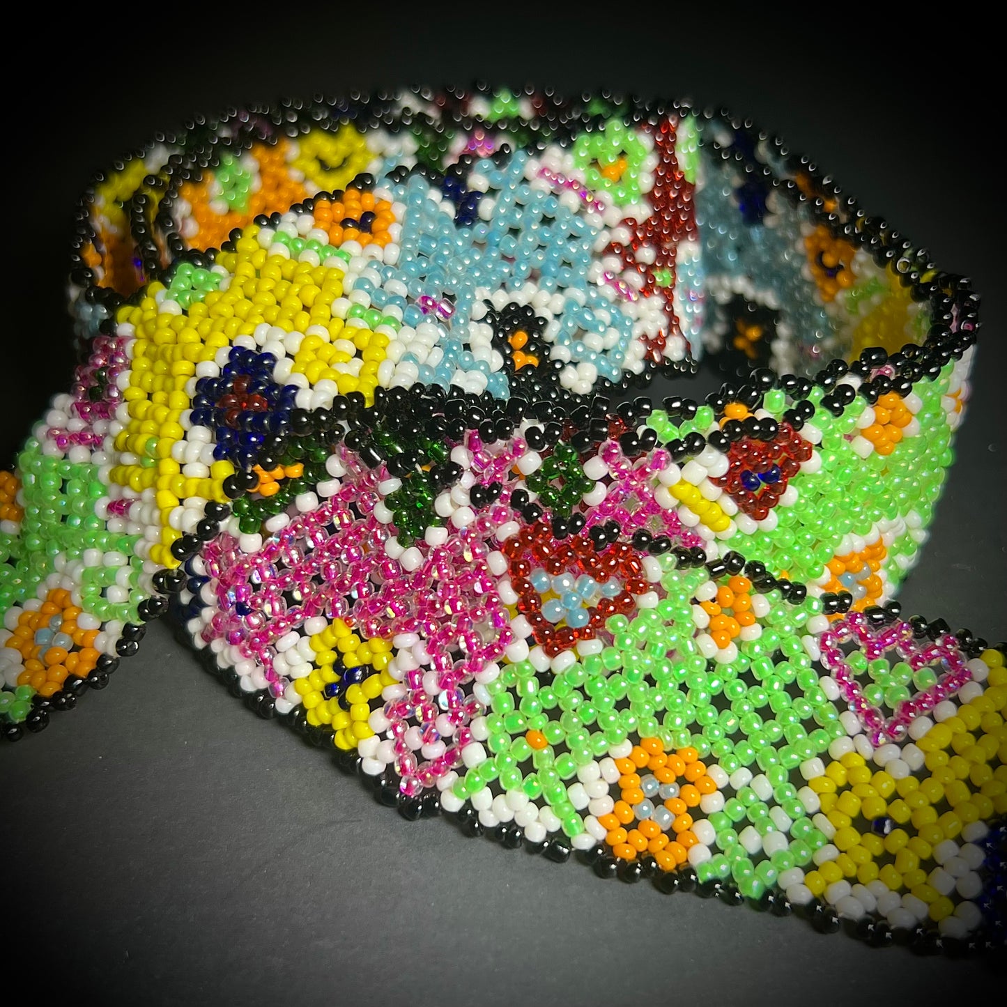 Colorful Artist Made All Bead Belt