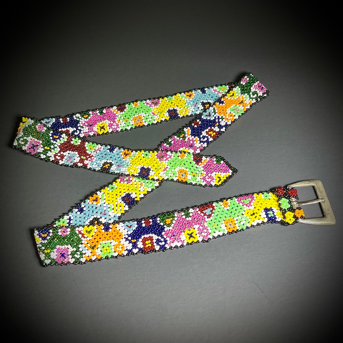 Colorful Artist Made All Bead Belt