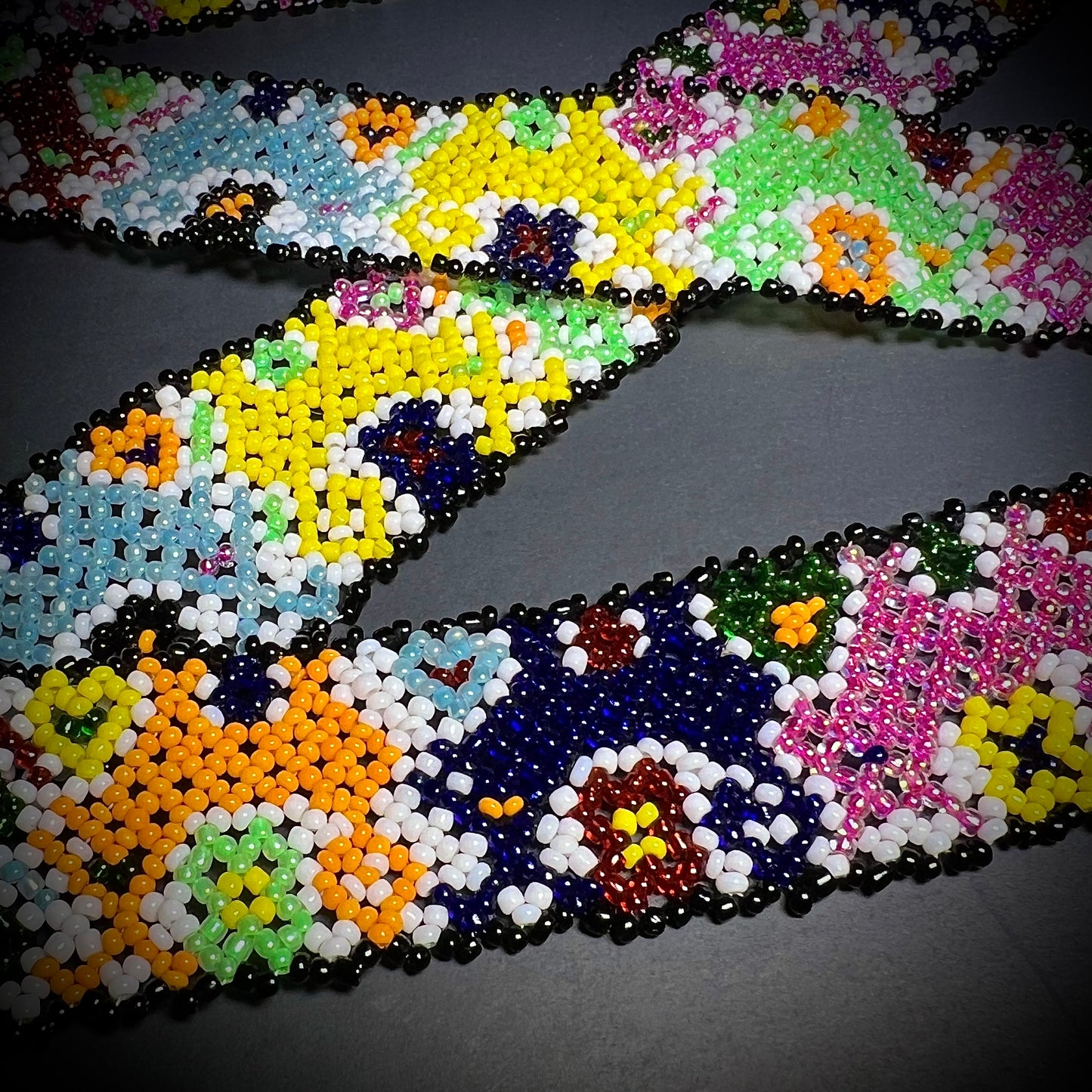 Colorful Artist Made All Bead Belt