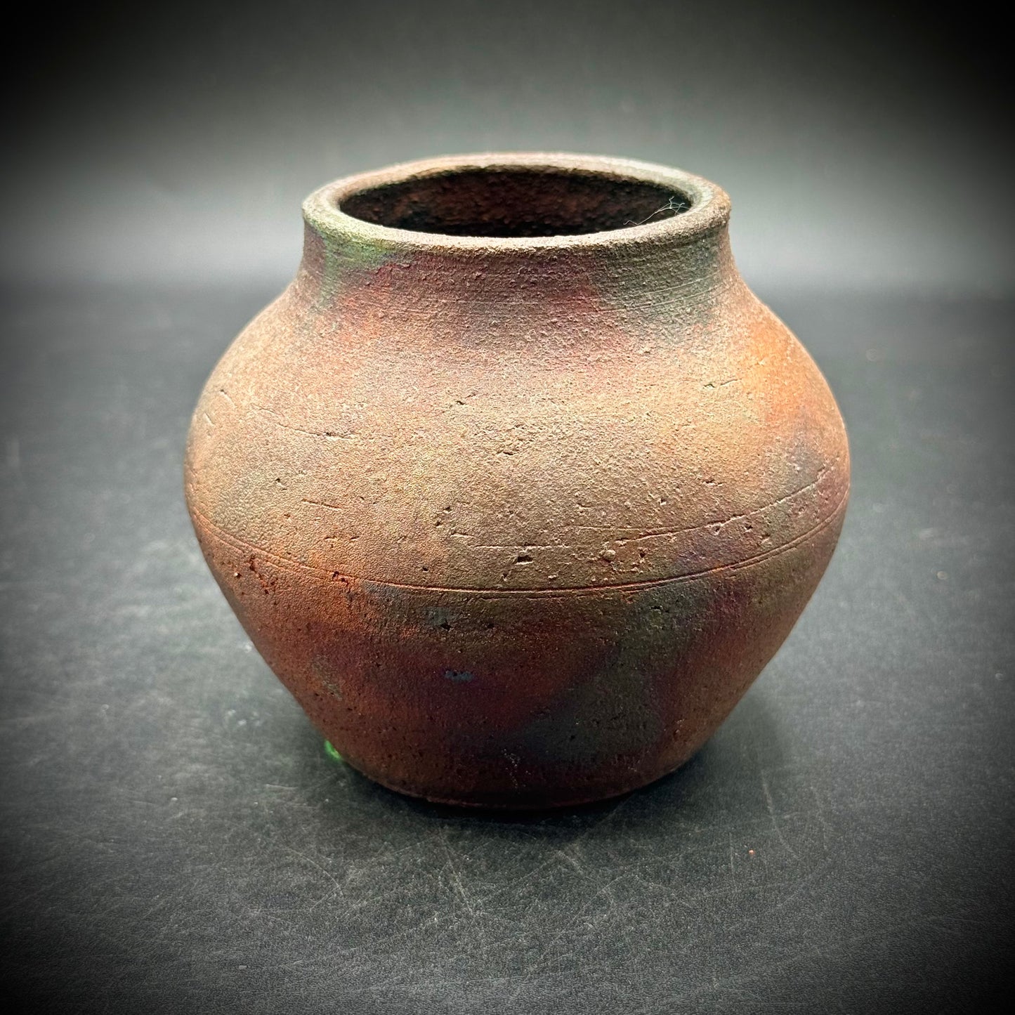 Artist Signed Raku Pot