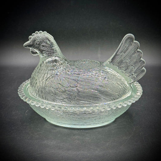 Vintage Indiana Glass Hen on Nest