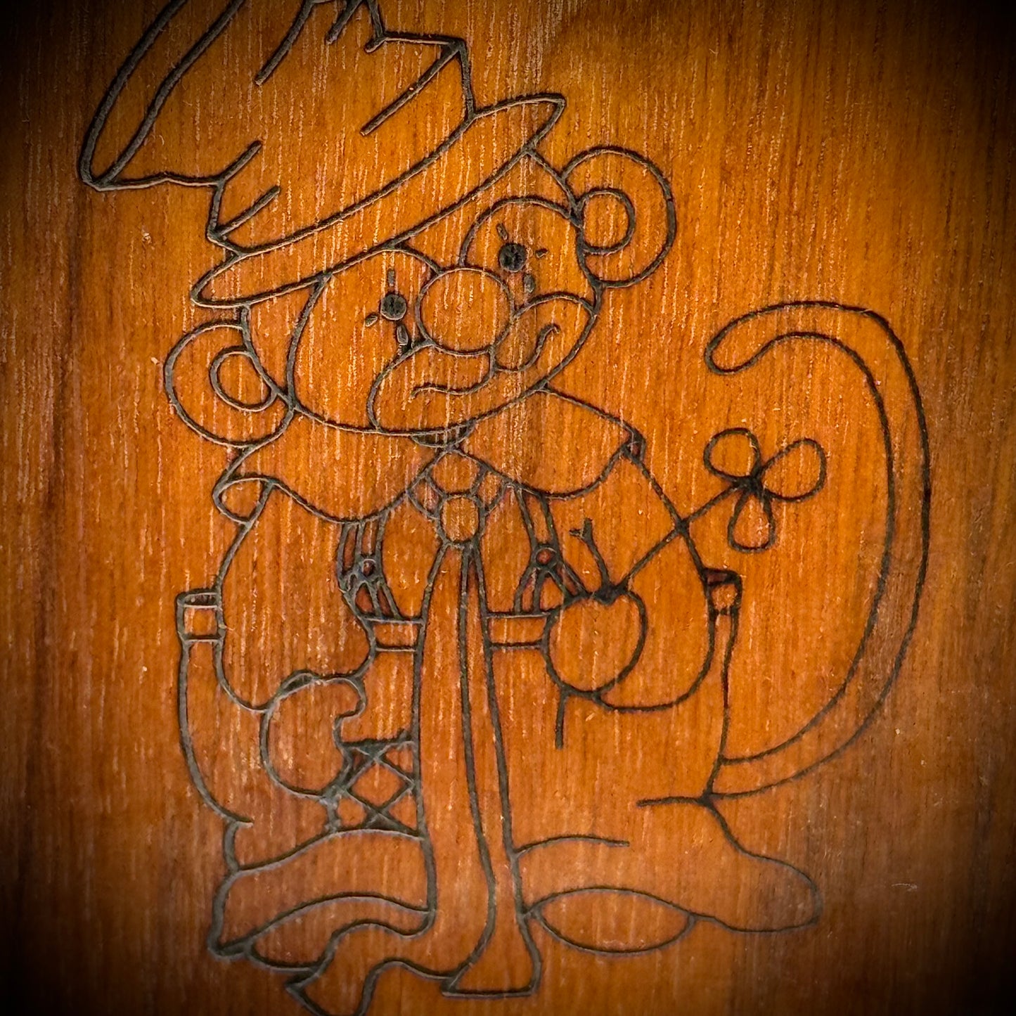 Vintage 1970s Wood Monkey Bank