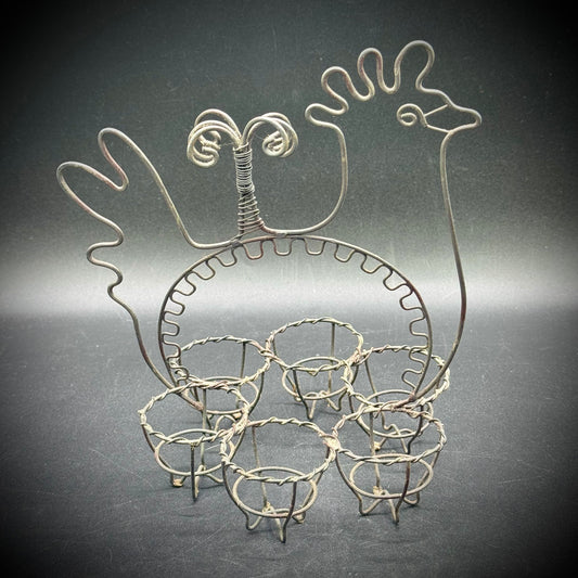 Cottage Core Wire Chicken Egg Holder