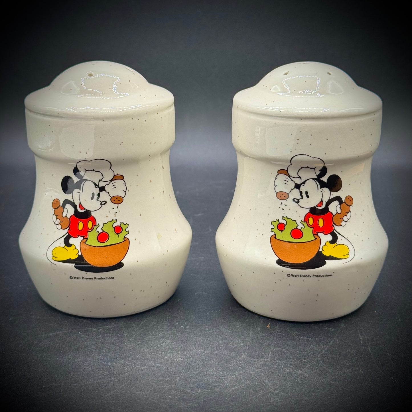 Vintage Large Disney Mickey Mouse S&P Set Made in USA