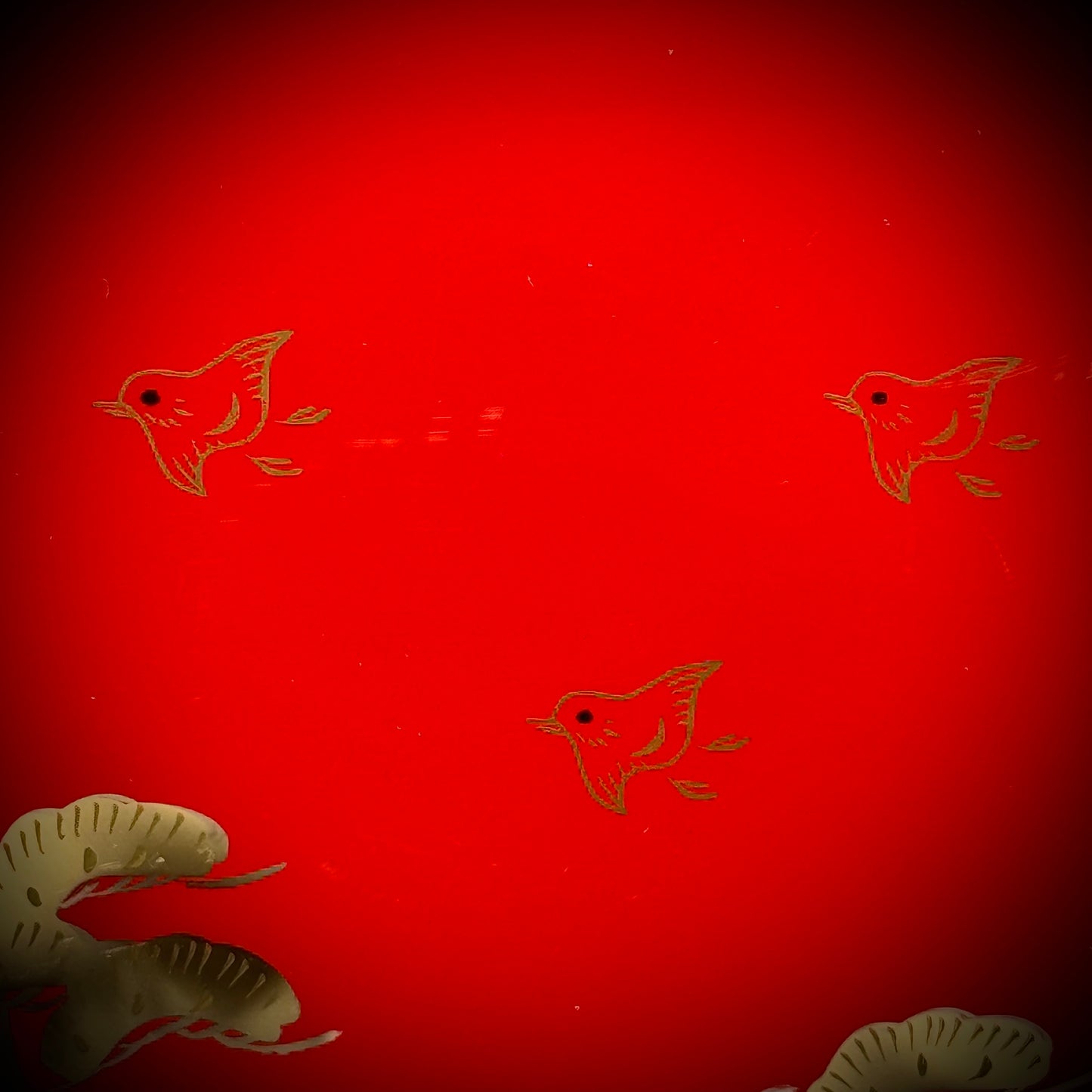 Vintage Red Wajima-Nuri Lacquered Tray - Made in Japan