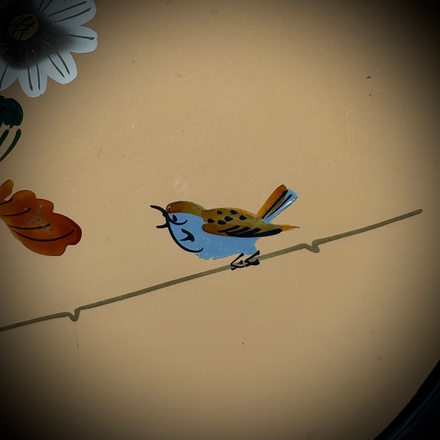 Vintage Bird & Tree Wajima-Nuri Lacquered Tray - Made in Japan