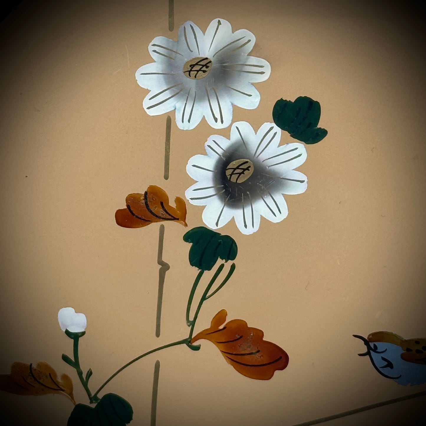 Vintage Bird & Tree Wajima-Nuri Lacquered Tray - Made in Japan