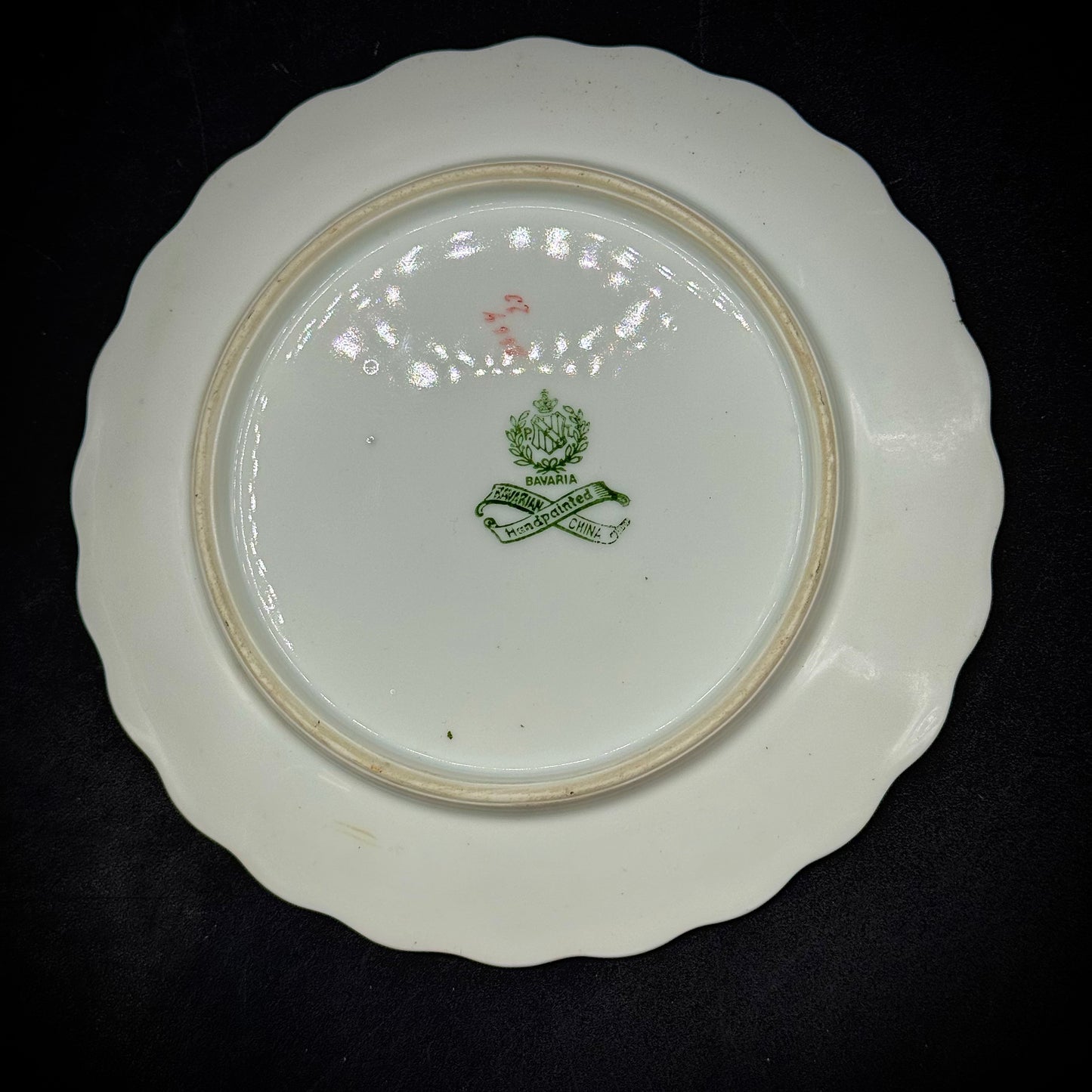 Vintage Hand Painted Bavarian Floral Dish with Gold Accents