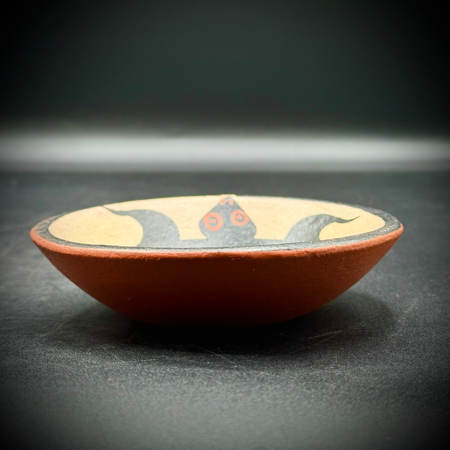 Small Santo Domingo Kewa Clay Pottery Turtle Bowl by Billy Veale