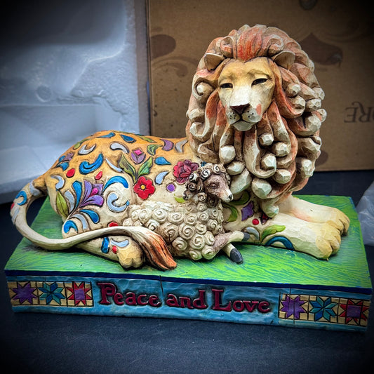 Jim Shore "Peace & Love" Lion & Lamb Figurine w/Box & Tags
