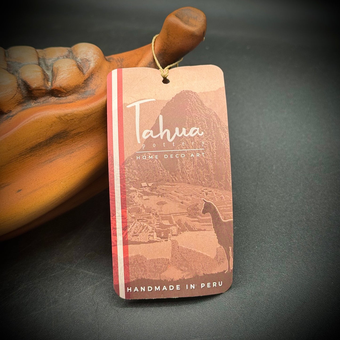 Hand Made Peruvian Tehua Pottery Decorative Cacao Bean Sculpture