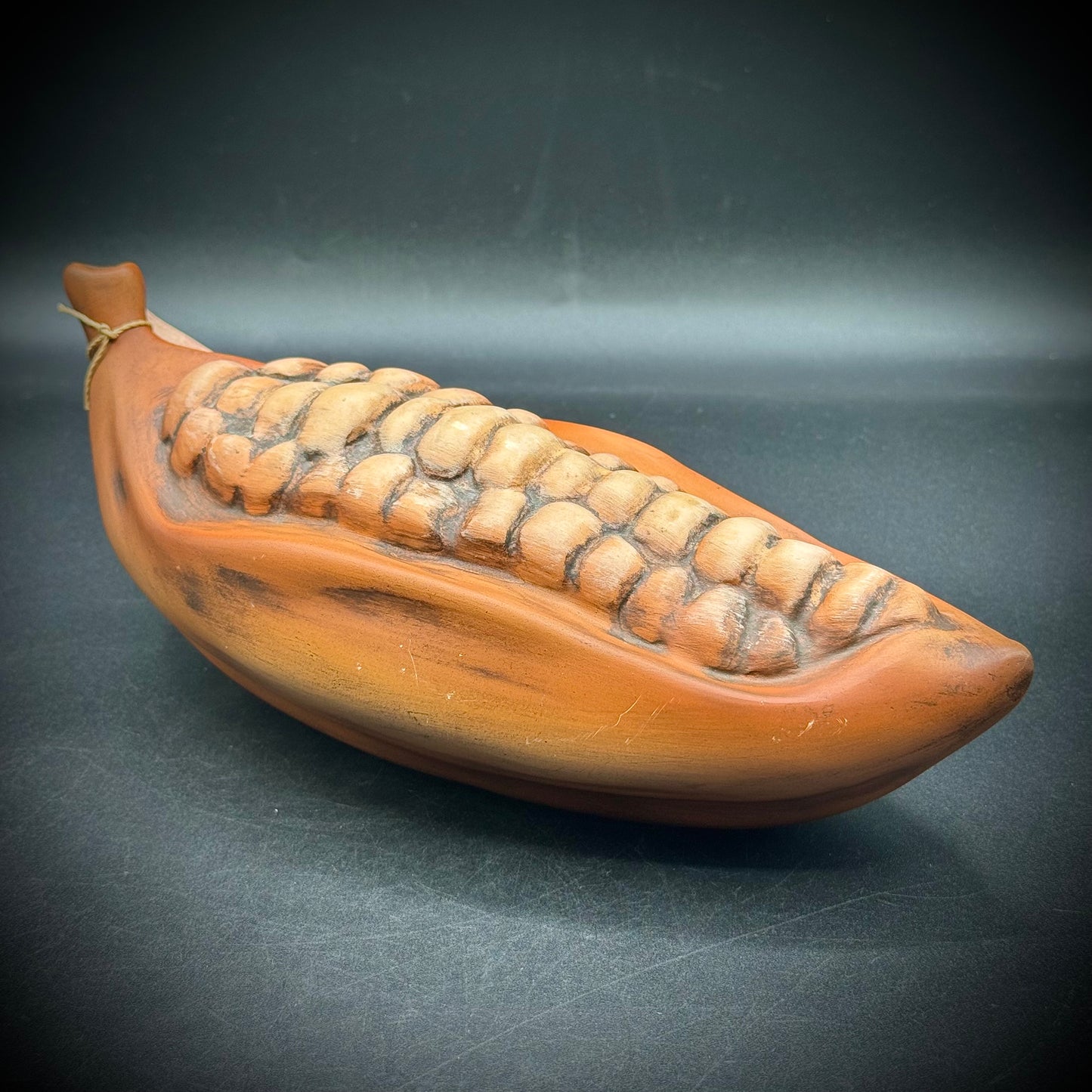 Hand Made Peruvian Tehua Pottery Decorative Cacao Bean Sculpture
