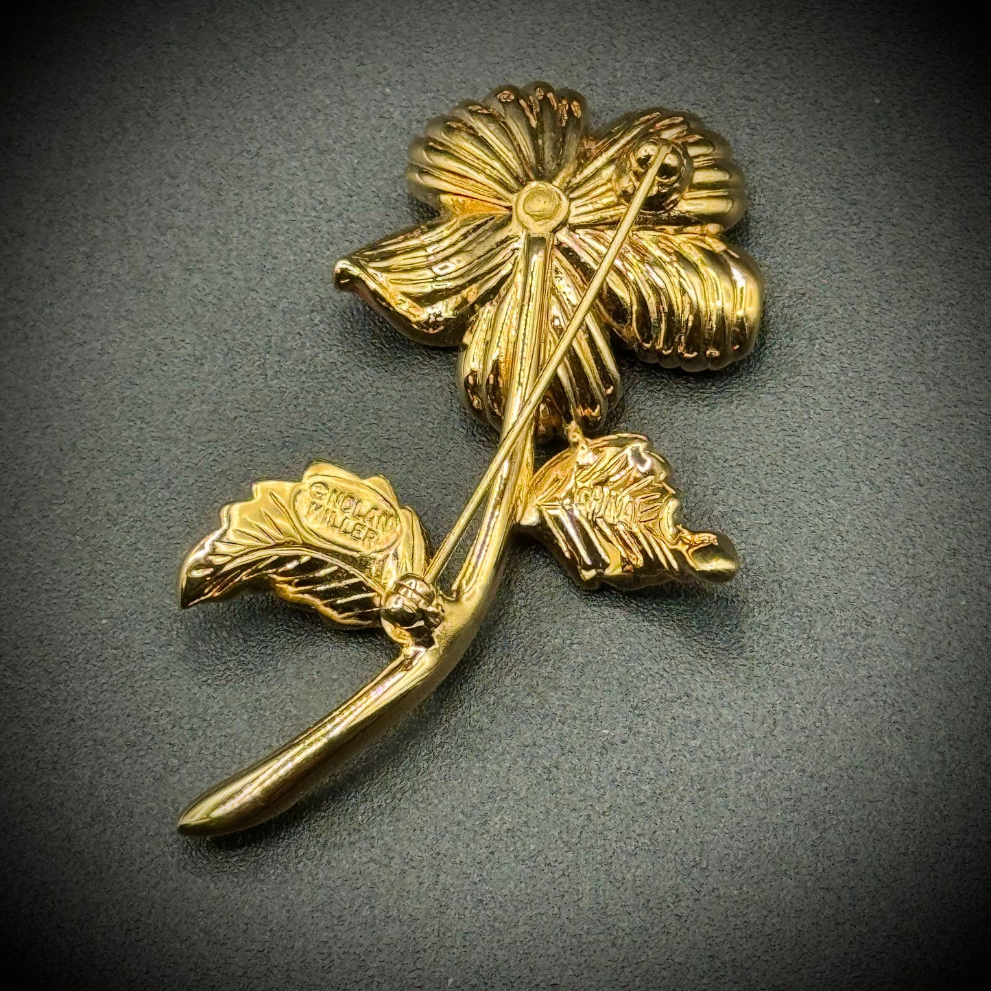 Set of 3 Vintage Nolan Miller Flower Brooch & Earrings