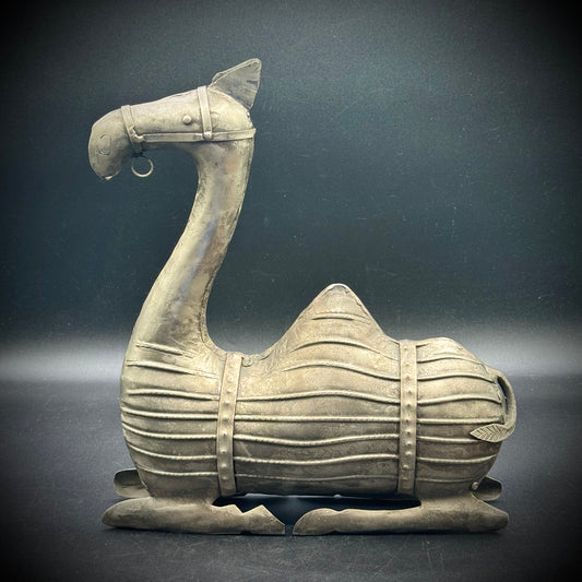 Vintage Metal Seated Camel Sculpture