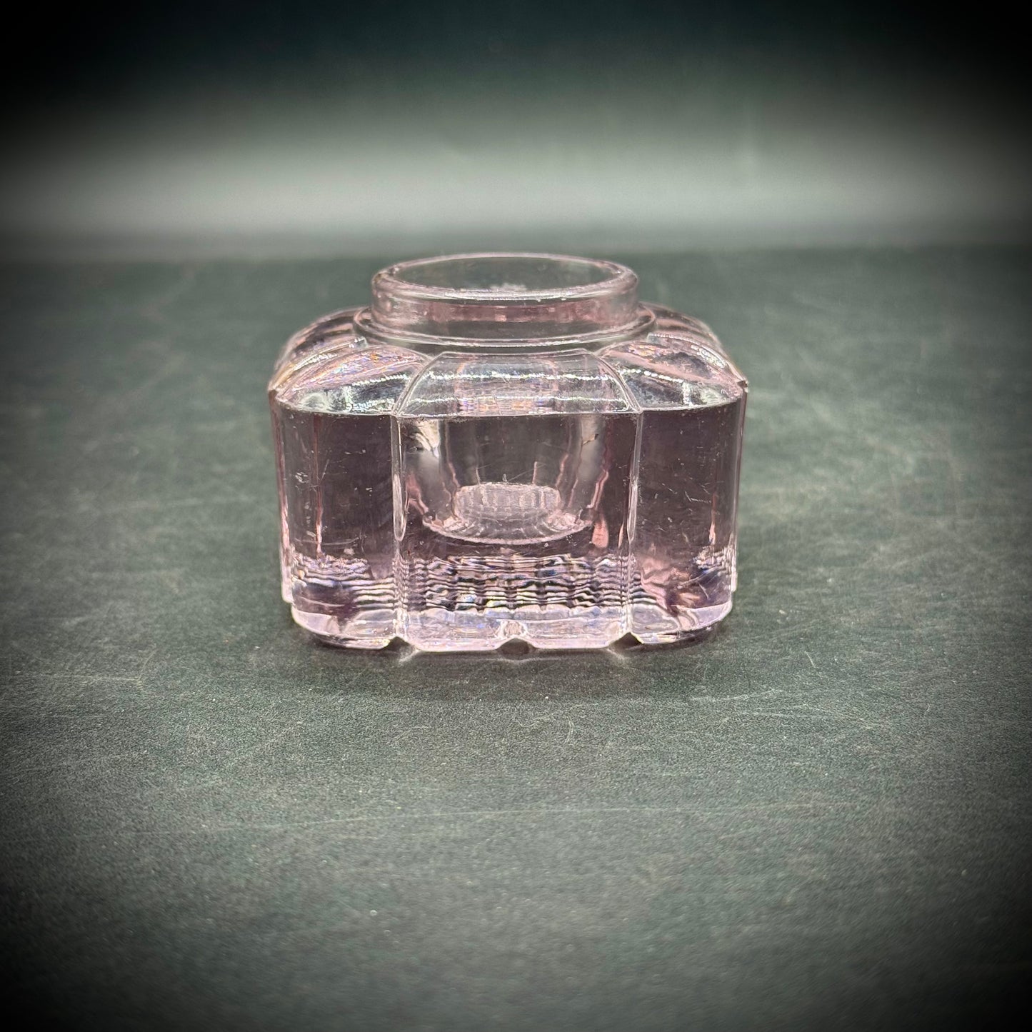Antique 1800s Glass Inkwell - As Found